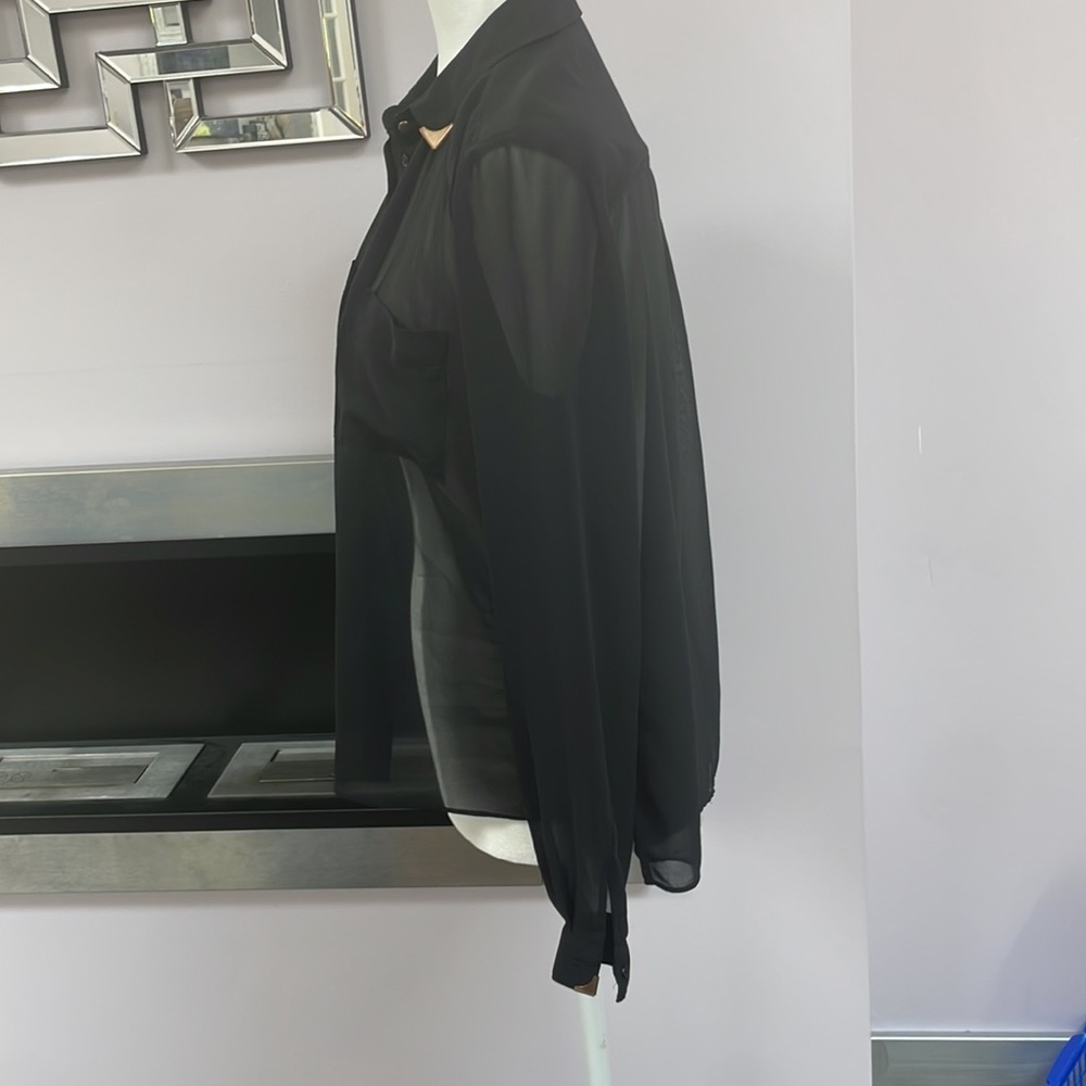 ♡Top shop button down see-through size 6 - Picture 3 of 5